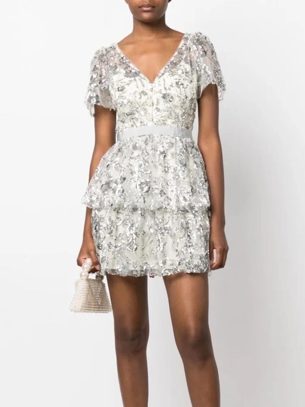 Self-Portrait sequined tiered minidress -size 8 🌟